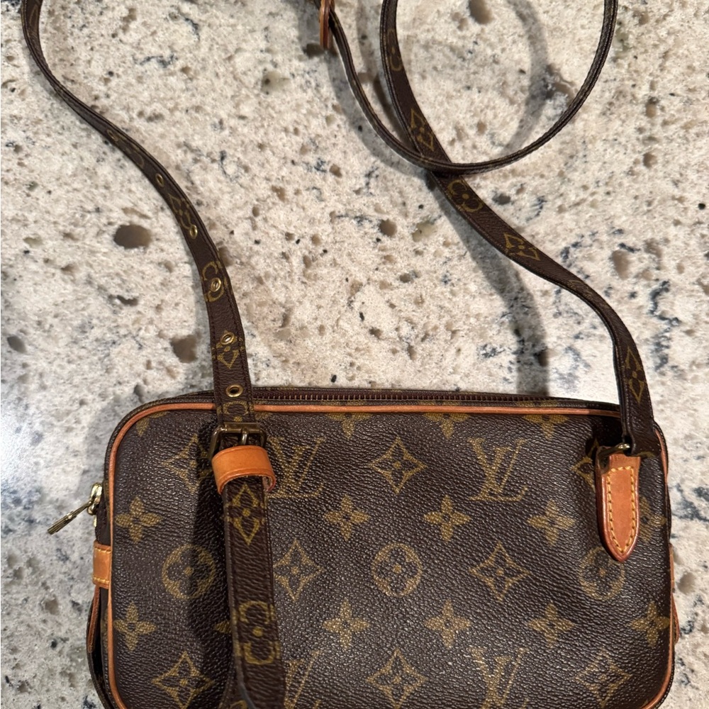 Louis Vuitton Brown Monogram Crossbody Bag with Adjustable Strap
